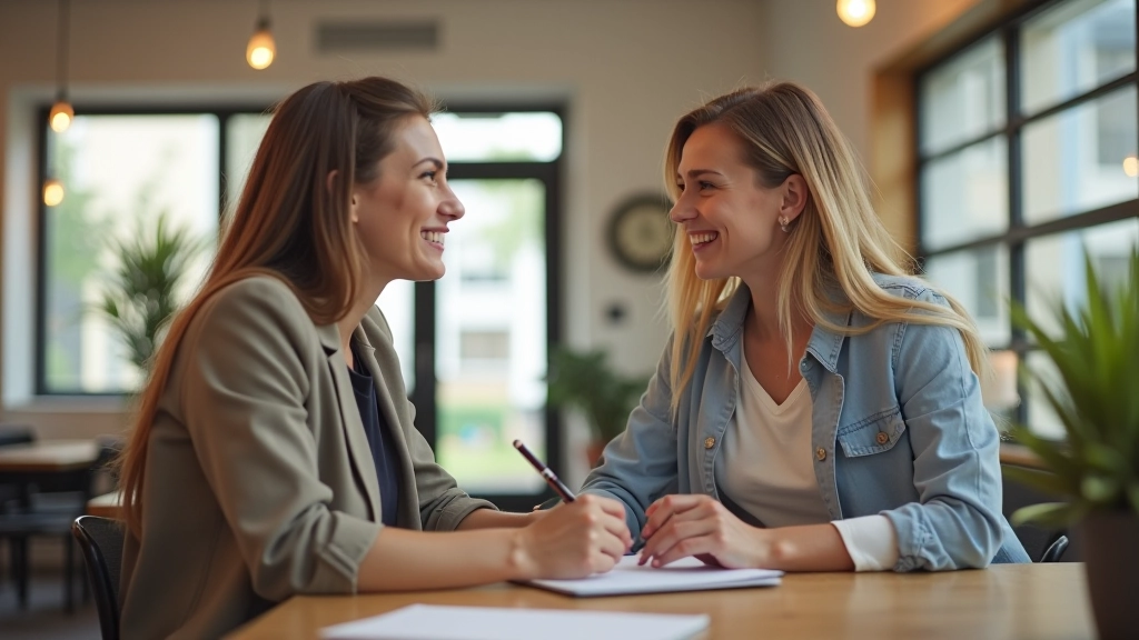 Menschen in vertrauensvoller Gesprächssituation in modernem Raum