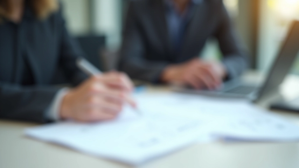 Person überprüft Versicherungsdokumente und Prämienoptionen am Schreibtisch