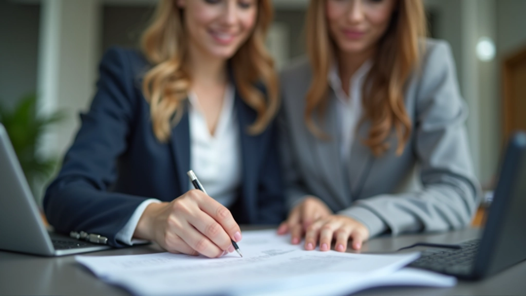 Person sitzt mit Versicherungsberater am Schreibtisch und bespricht Versicherungsoptionen